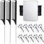 10pcs Hair Parting Ring Set with 3 Steel Rat Tail Braiding Combs,