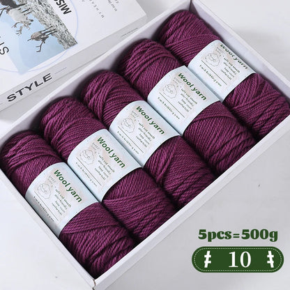 500g Gradient Dyed Rainbow Alpaca Wool Yarn, Thick Yarn for Hand