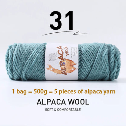 500g High-Quality Alpaca Wool Yarn 245 Thick Wool Yarn Casual Knitting