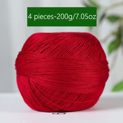 1PC Premium Mercerized Silk Lace Yarn Bundle-Soft, Durable, Vibrant