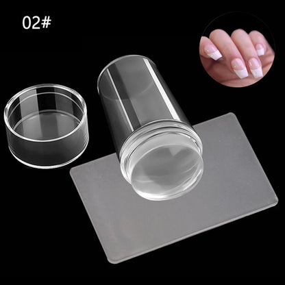 Nails Art Stamping Plates Kit French Manicure Design Plate Stamp