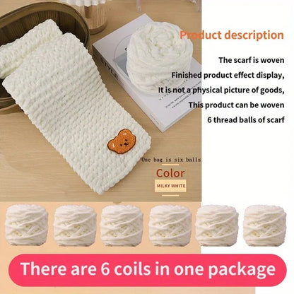 6 Thread Balls+1 Teddy Bear Jewelry Handmade Gift Woven Scarf Thread