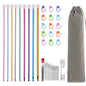 11 Size Tunisian Afghan Crochet Hooks Knit Needles Multicolor Aluminum