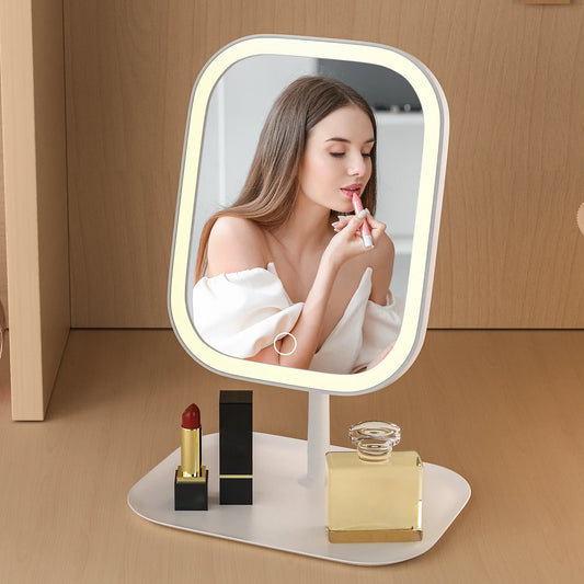 LED Desktop Vanity Mirror 3 Color Dimmable Light Makeup Mirror Light