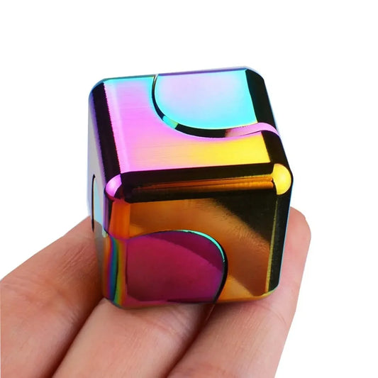 Alloy Cube Spinner Fingertip Gyroscope Fidget Anti Stress Toys Adult
