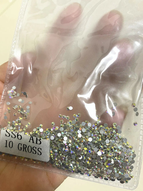 1Bag 3D AB/Clear Mixed-Shaped Round Nail Art Charms Sparkly Flatback