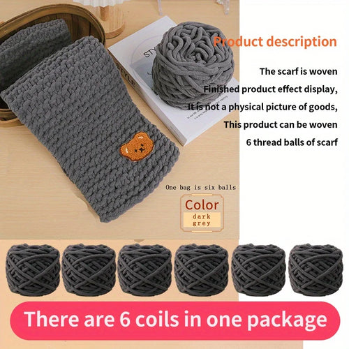6 Thread Balls+1 Teddy Bear Jewelry Handmade Gift Woven Scarf Thread