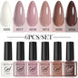 LILYCUTE 6Pcs/set 7ml Coffee Series Gel Nail Polish Kit 125 Colors