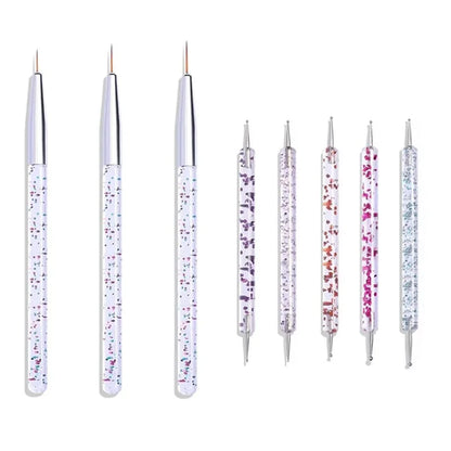 5/20Pcs Nail Art Brush Design Tip Painting Drawing Carving Dotting Pen