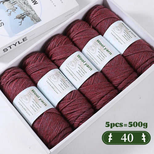 500g Gradient Dyed Rainbow Alpaca Wool Yarn, Thick Yarn for Hand