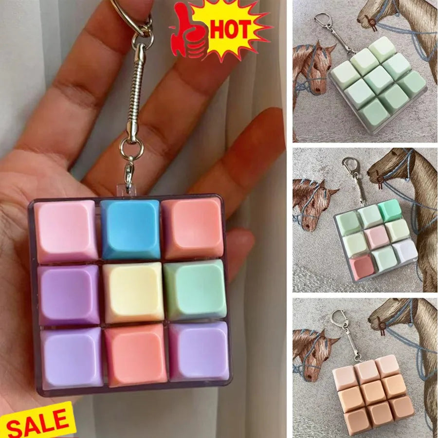 New Fidget Keychain DIY Keyboard Fidget Keychain Keys Button Relief