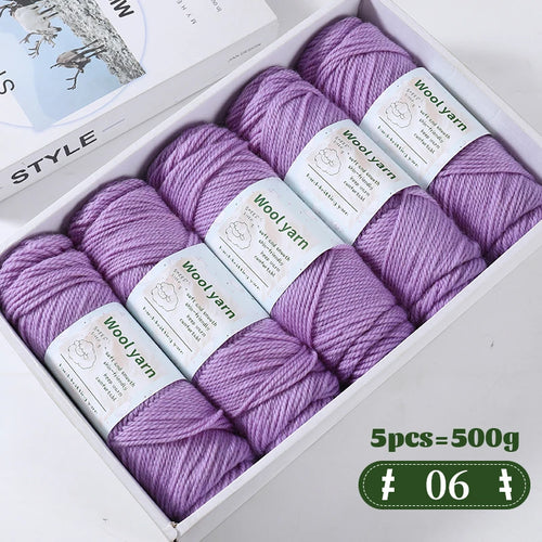 500g Gradient Dyed Rainbow Alpaca Wool Yarn, Thick Yarn for Hand