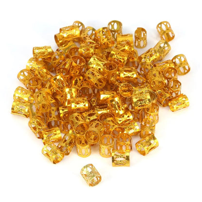 100pcs Hollow Out Hair Ring,Dreadlocks Beads Hair BraidRings Clips