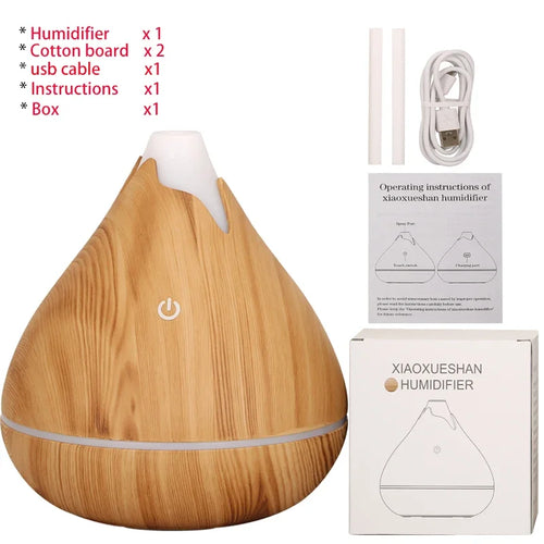 350ML USB Aroma Oil Diffuser Wood Electric Humidifier Ultrasonic Air