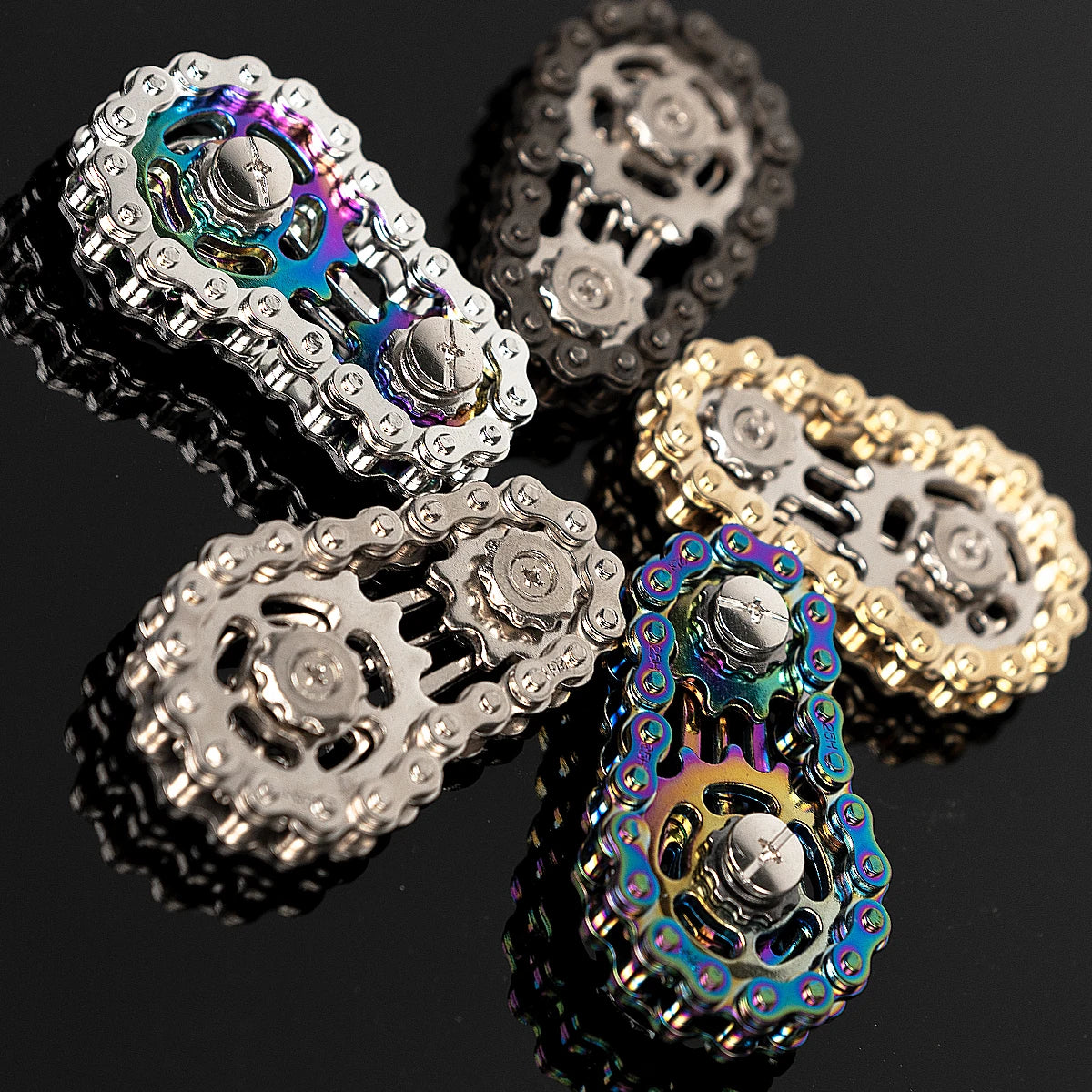Bicycle Chain Finger Spinner, Silent CNC Machined Stainless Steel Gear