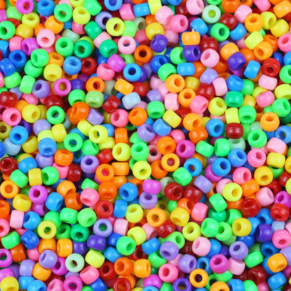 100/200/400pcs 6x9mm Solid Color Large Hole Pony Beads DIY Jewelry