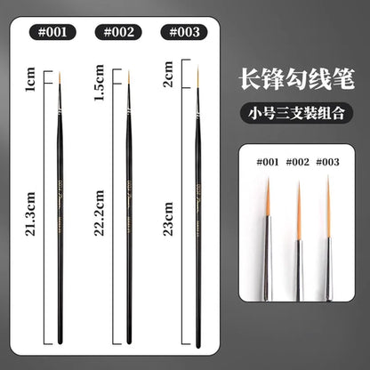 1/2/3/5pcs Rigger Artist Paint Brush Extra Long Fine Point Liner Tip