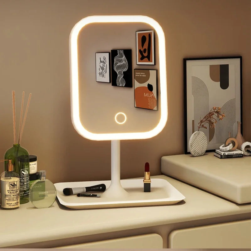 LED Desktop Vanity Mirror 3 Color Dimmable Light Makeup Mirror Light