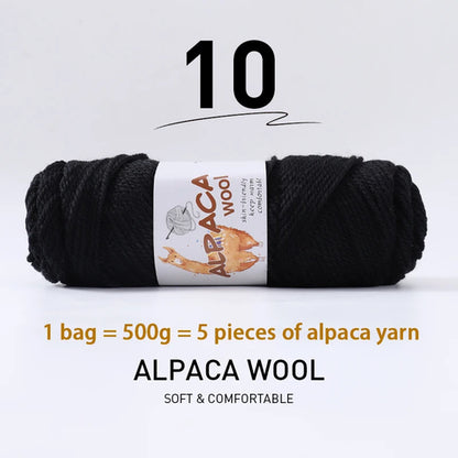 500g High-Quality Alpaca Wool Yarn 245 Thick Wool Yarn Casual Knitting