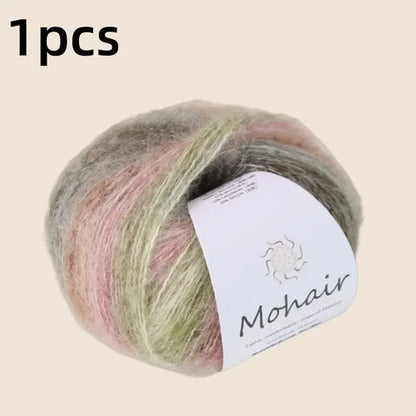 Gradient Mohair Soft Cotton Yarn DIY Crochet Hand Knitting Yarn