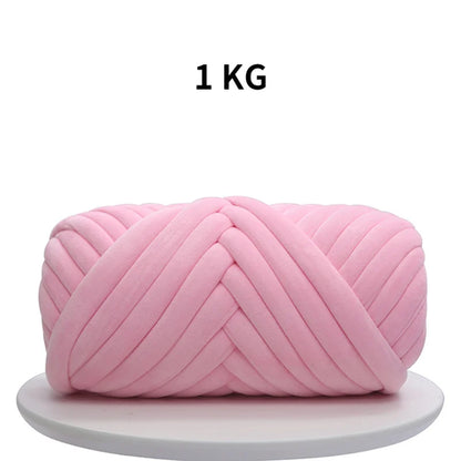 1KG 1000G Super Velvet Chunky Yarn Thick Bulky Giant Thread White Bag