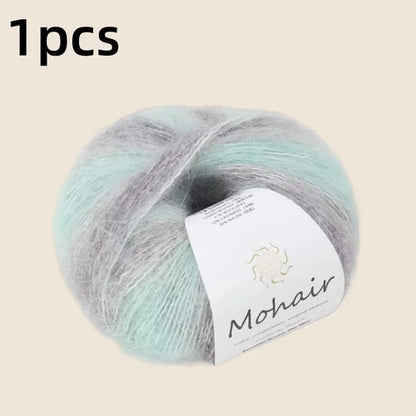 Gradient Mohair Soft Cotton Yarn DIY Crochet Hand Knitting Yarn
