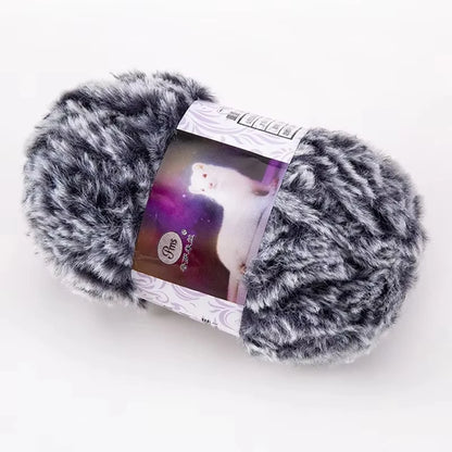 Skeins Faux Fur Yarn Soft Fluffy for Crocheting Fur Mink Hat Hand