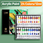 Vibrant Acrylic Paint Set 12/18/24/36 Colors,12ml/0.42oz Acrylic