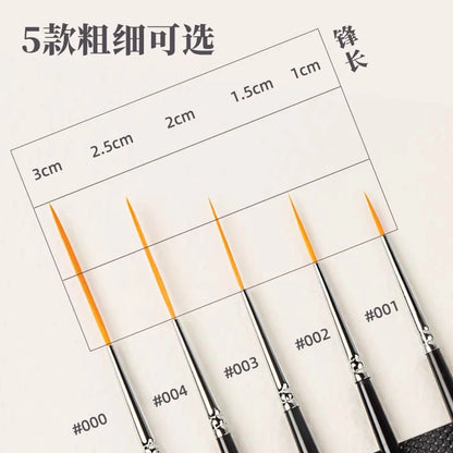 1/2/3/5pcs Rigger Artist Paint Brush Extra Long Fine Point Liner Tip