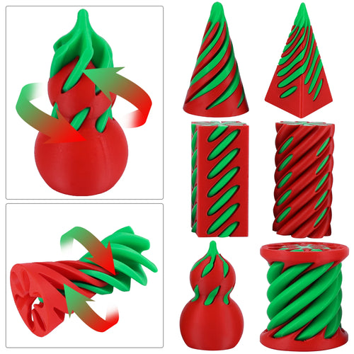 3D Printed Spiral Cone Fidget Toy Impossible Passthrough Pyramid