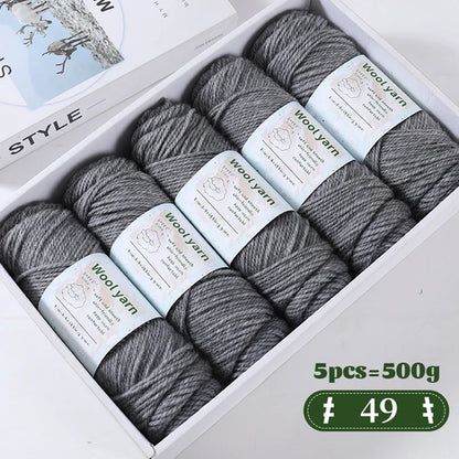 500g Gradient Dyed Rainbow Alpaca Wool Yarn, Thick Yarn for Hand