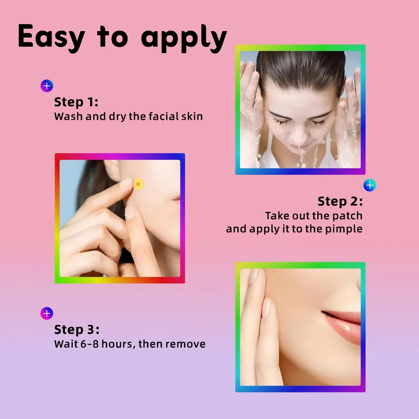 40pcs pieces of multi-color star acne patches, facial acne patches