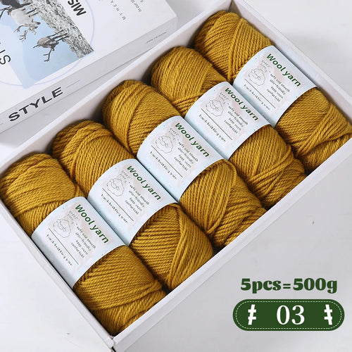 500g Gradient Dyed Rainbow Alpaca Wool Yarn, Thick Yarn for Hand