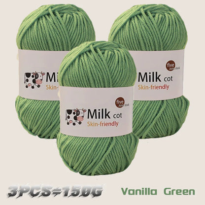 150g milk yarn handmade medium coarse DIY weaving yarn ball for