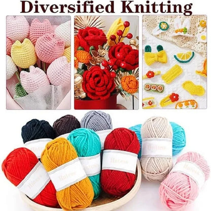 FELE 59Pcs/Set Portable Crochet Knitting Set DIY Beginner Crochet Hook