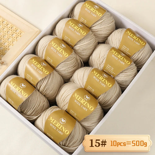500g of High-Quality 212 Medium-Fine Alpaca Wool Yarn 10 pack