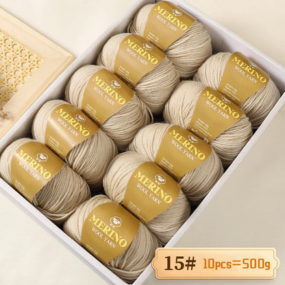 500g of High-Quality 212 Medium-Fine Alpaca Wool Yarn 10 pack