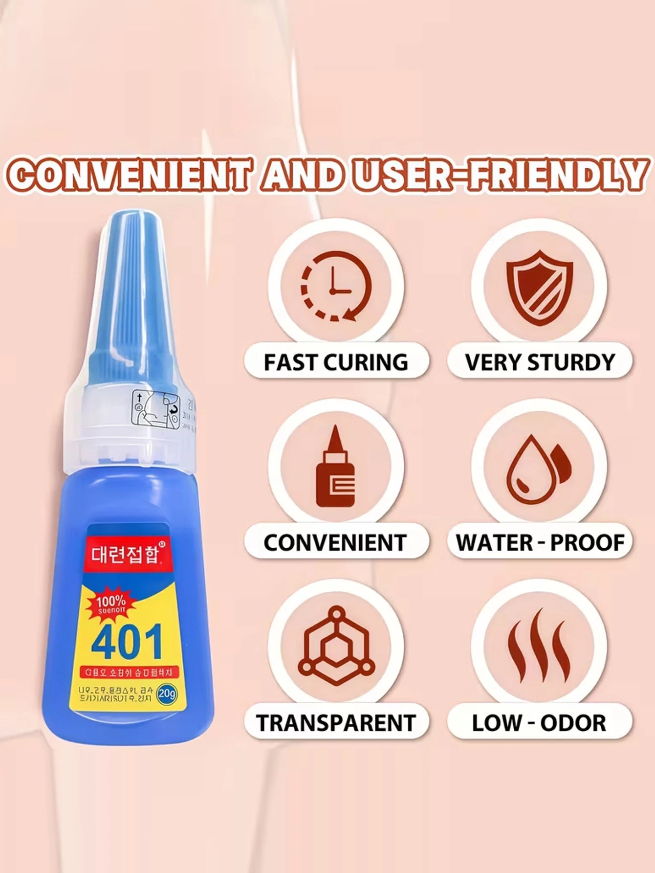 1/2/5 pieces of Super Fast Adhesive 401 Nail Tip Glue - a must-have