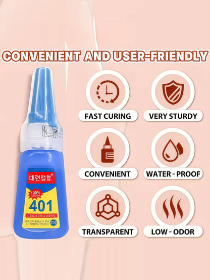 1/2/5 pieces of Super Fast Adhesive 401 Nail Tip Glue - a must-have