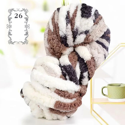 500g of Thick Chenille Yarn for Blankets, Ultra-Soft, Thick, Fluffy,