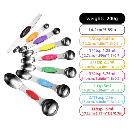 8Pcs/Set Magnetic Measuring Spoon Set Stainless Steel Stackable