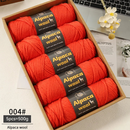 500g Alpaca Wool 245 Chunky Knitting Yarn Multi-Color Autumn and