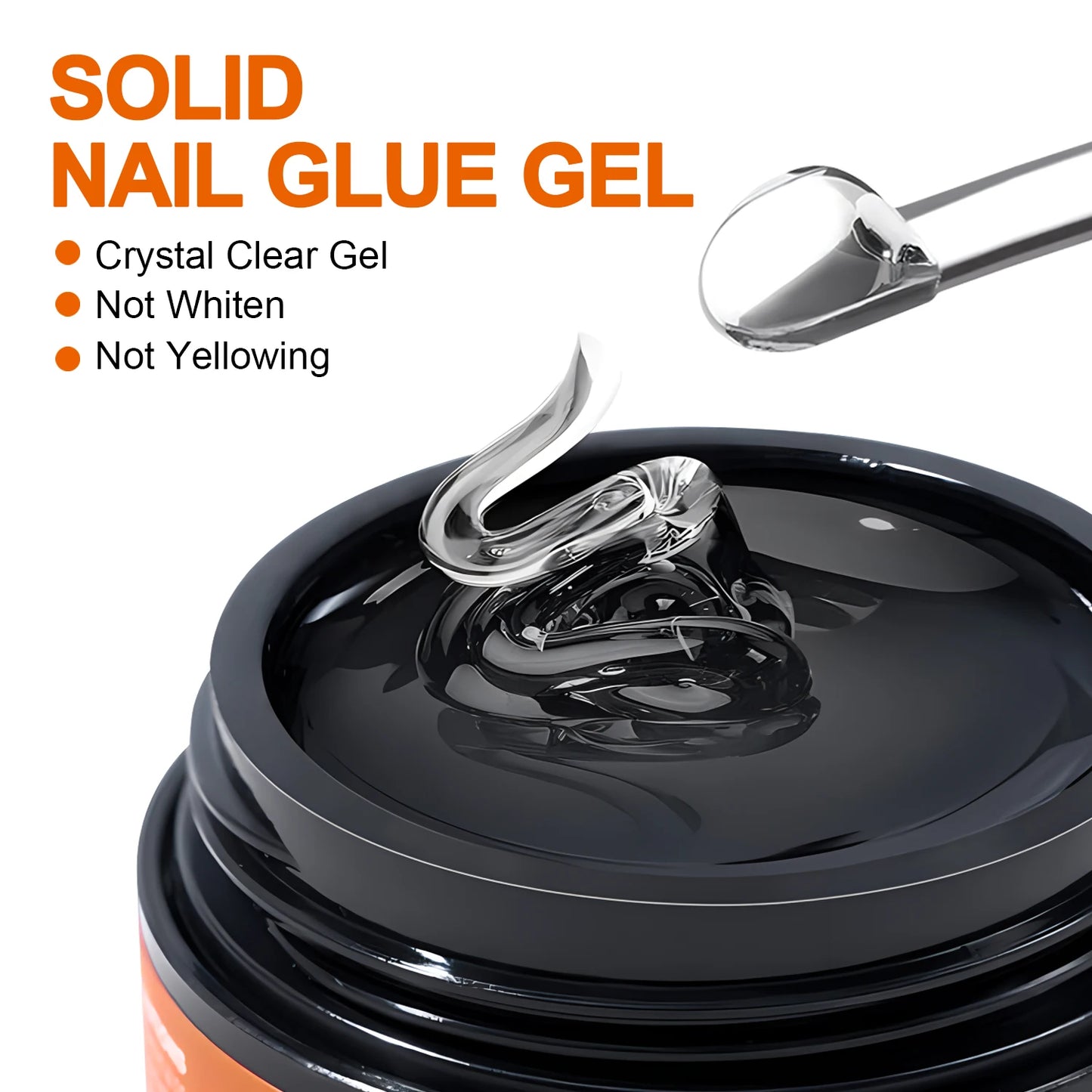 30g Solid Nail Glue Gel for False Nail Tips, Huge Capacity Press on