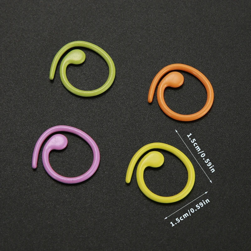 Metal Stitch Markers Helical-Shaped Crochet Markers Ring Multicolor
