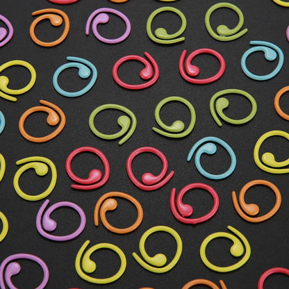 Metal Stitch Markers Helical-Shaped Crochet Markers Ring Multicolor
