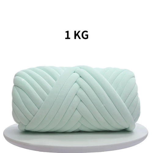 1KG 1000G Super Velvet Chunky Yarn Thick Bulky Giant Thread White Bag