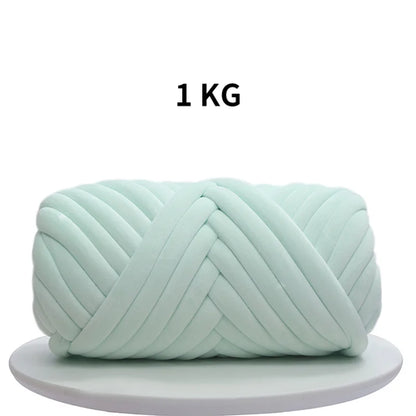 1KG 1000G Super Velvet Chunky Yarn Thick Bulky Giant Thread White Bag