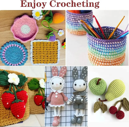 FELE 59Pcs/Set Portable Crochet Knitting Set DIY Beginner Crochet Hook