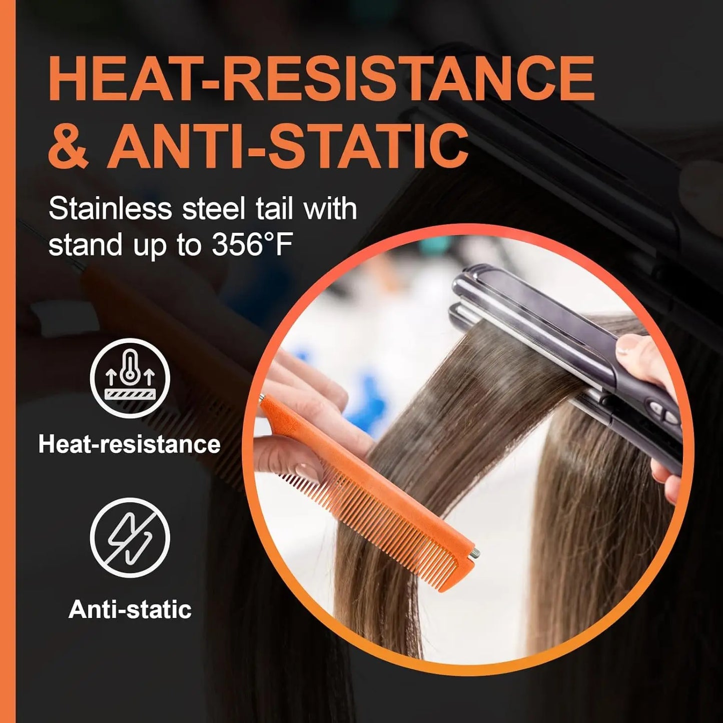 Scalable Pointed Rat Tail Combs Salon Metal Long Steel Pin Rat Tail