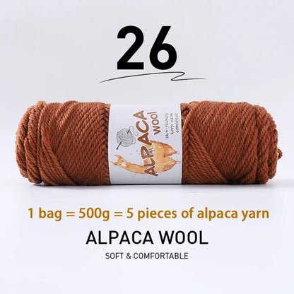 500g High-Quality Alpaca Wool Yarn 245 Thick Wool Yarn Casual Knitting